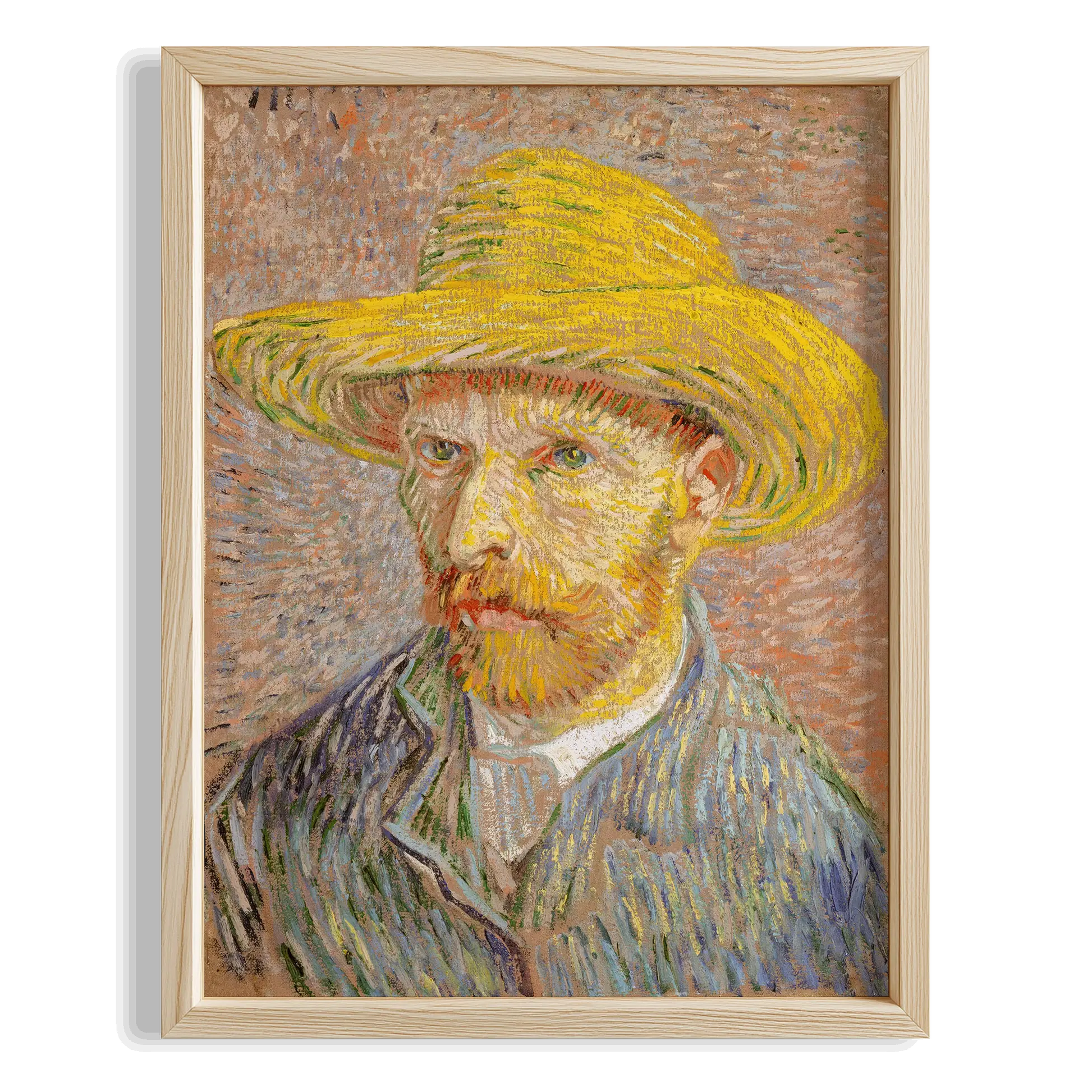 Sarı Şapkalı Otoportre - Vincent Van Gogh Ahşap Duvar Tablosu
