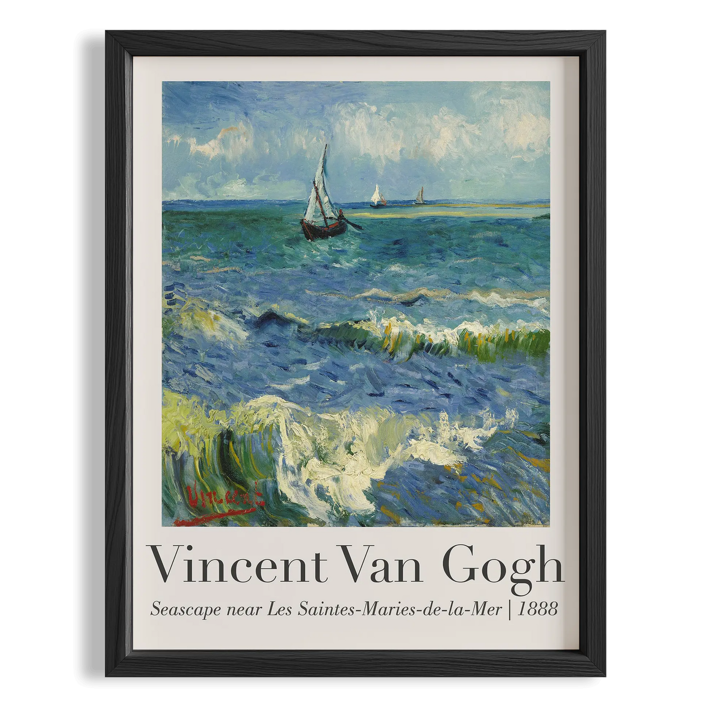 Denizde Yelkenli - Vincent Van Gogh Ahşap Duvar Tablosu