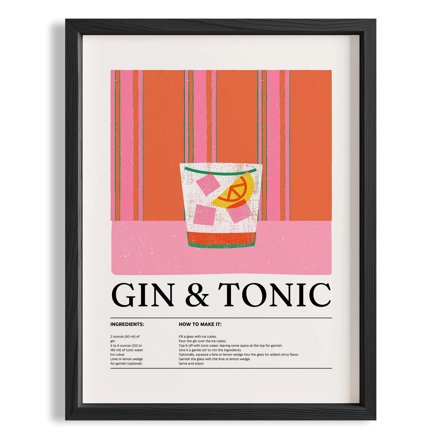 Gin & Tonic Kokteyl Posteri Mutfak Duvar Tablosu
