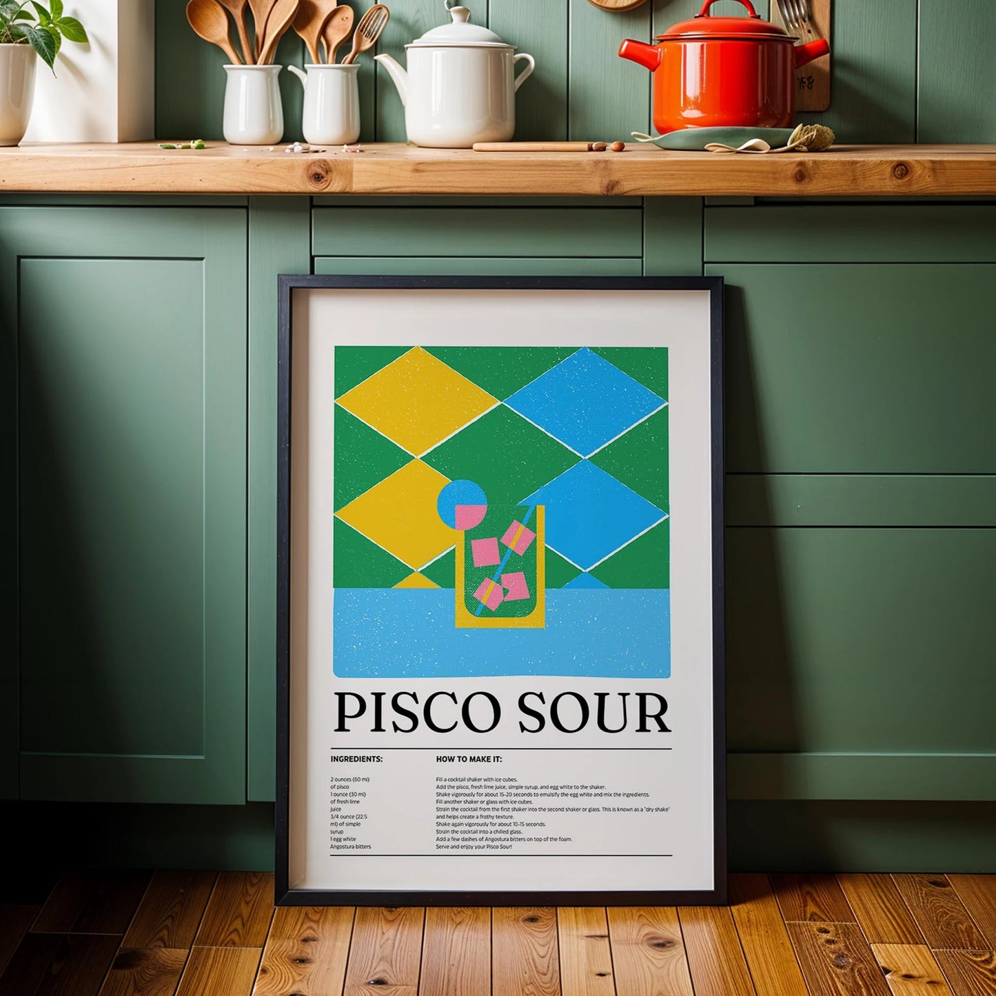 Pisco Sour Kokteyl Tarifi Mutfak Duvar Tablosu