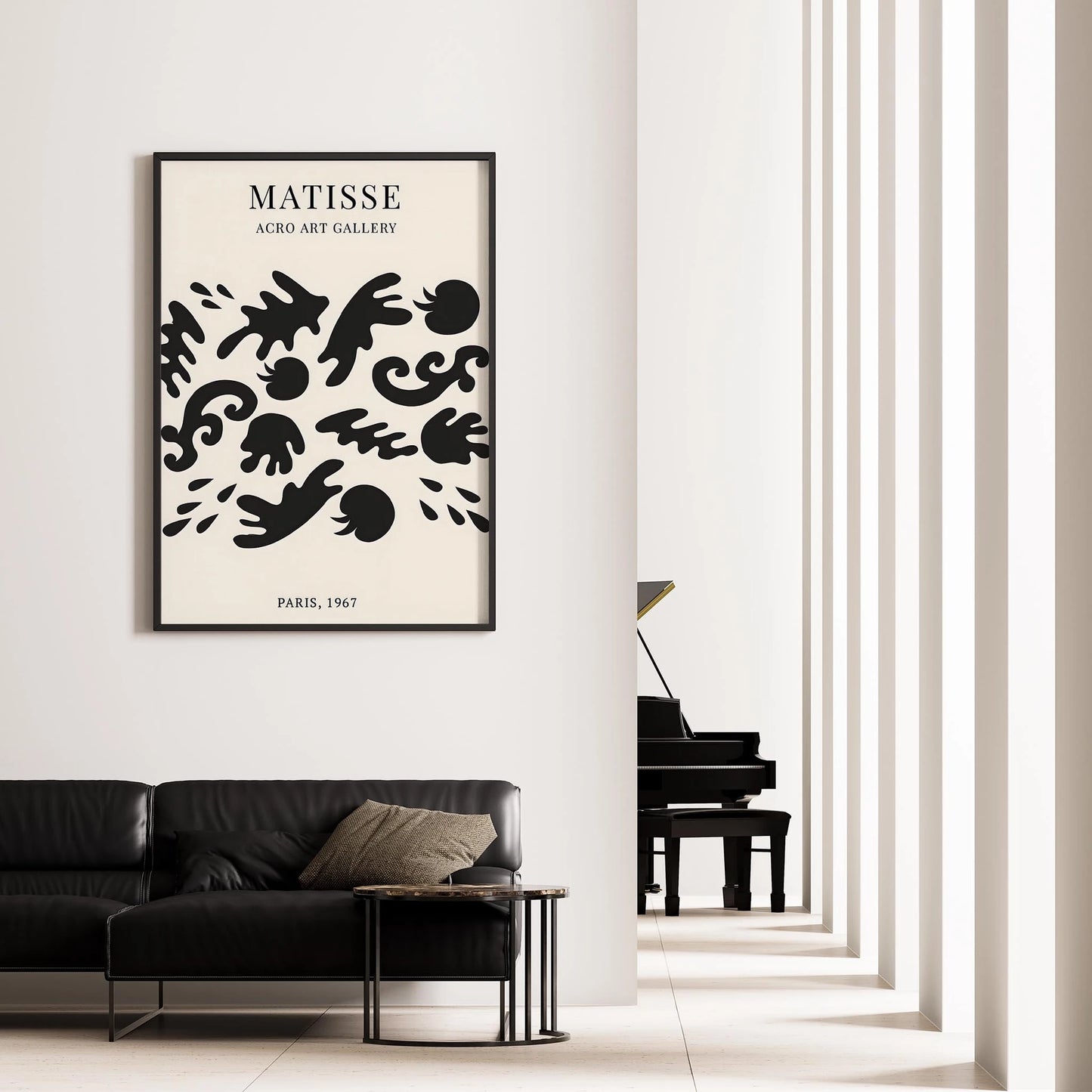 Matisse Kağıt Kesimleri Serisi Siyah Minimalist Dal Desenleri I Duvar Tablosu