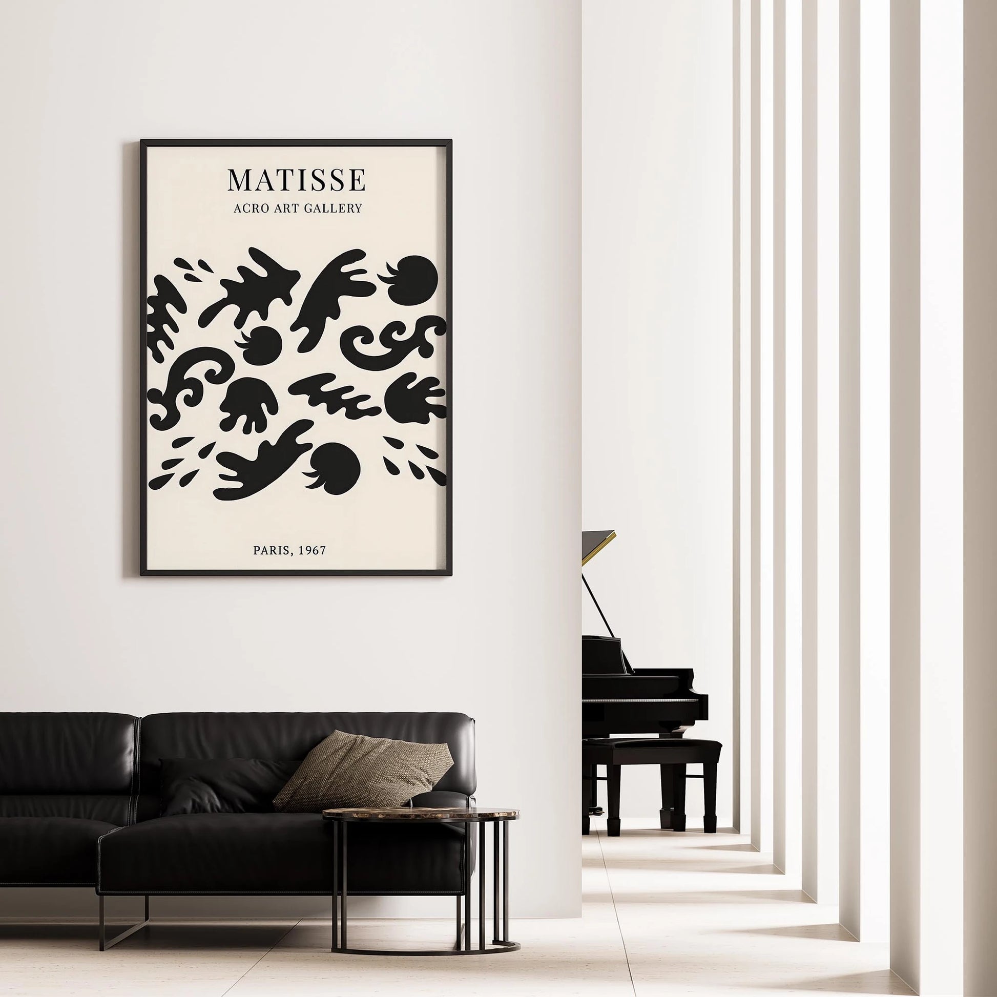 Matisse Kağıt Kesimleri Serisi Siyah Minimalist Dal Desenleri I Duvar Tablosu