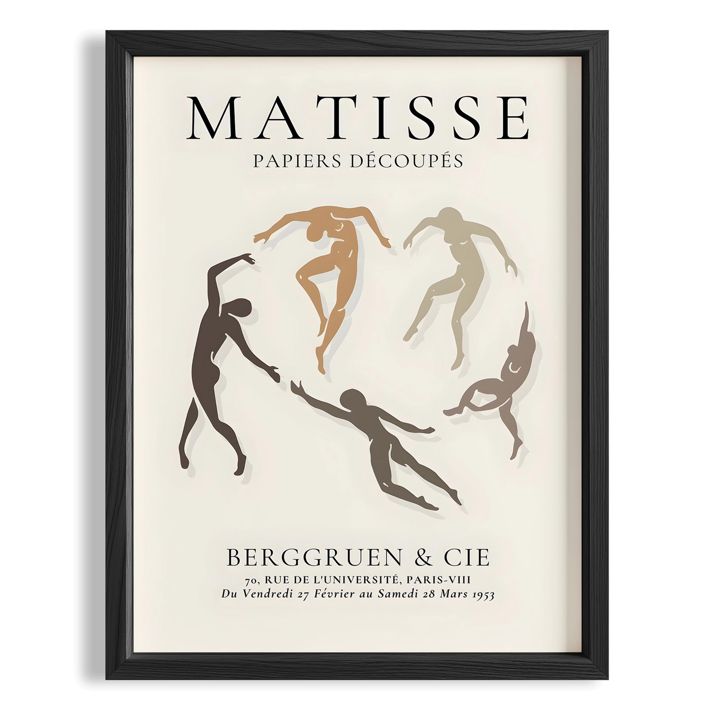 Matisse Kağıt Kesimleri Serisi Dans Minimalist Kahve Tonları I Duvar Tablosu