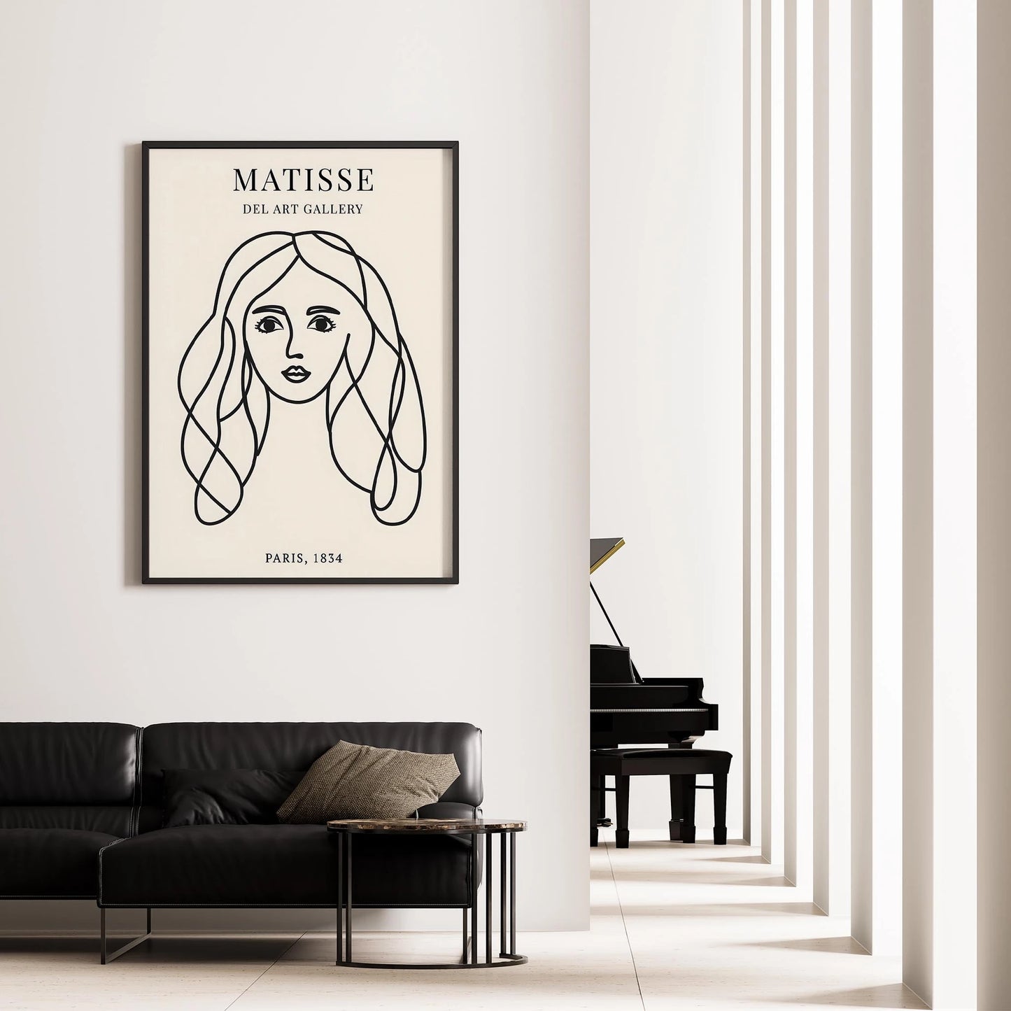 Matisse Kağıt Kesimleri Minimalist Çizgi Sanatı Estetik Kadın Portresi V Duvar Tablosu