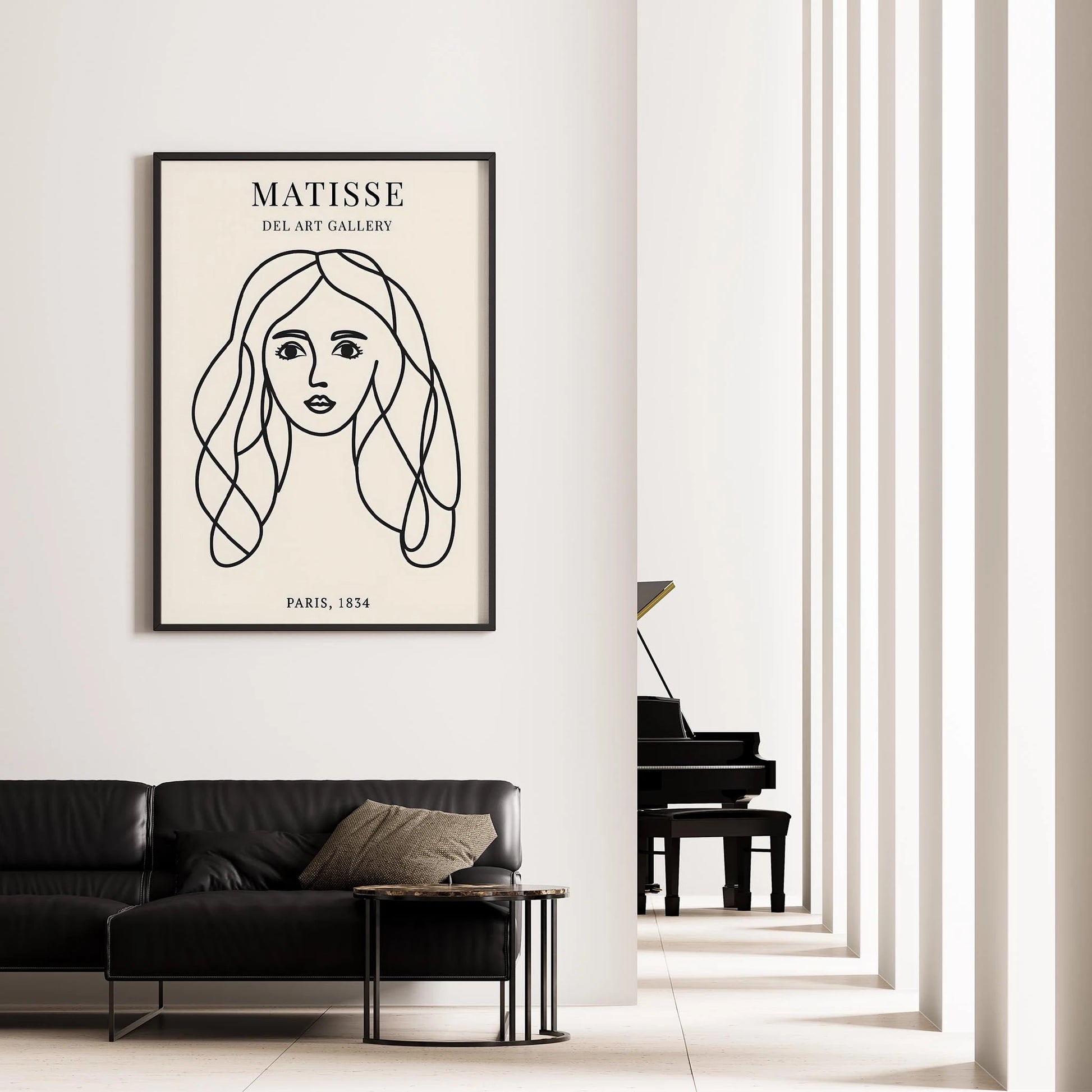 Matisse Kağıt Kesimleri Minimalist Çizgi Sanatı Estetik Kadın Portresi V Duvar Tablosu
