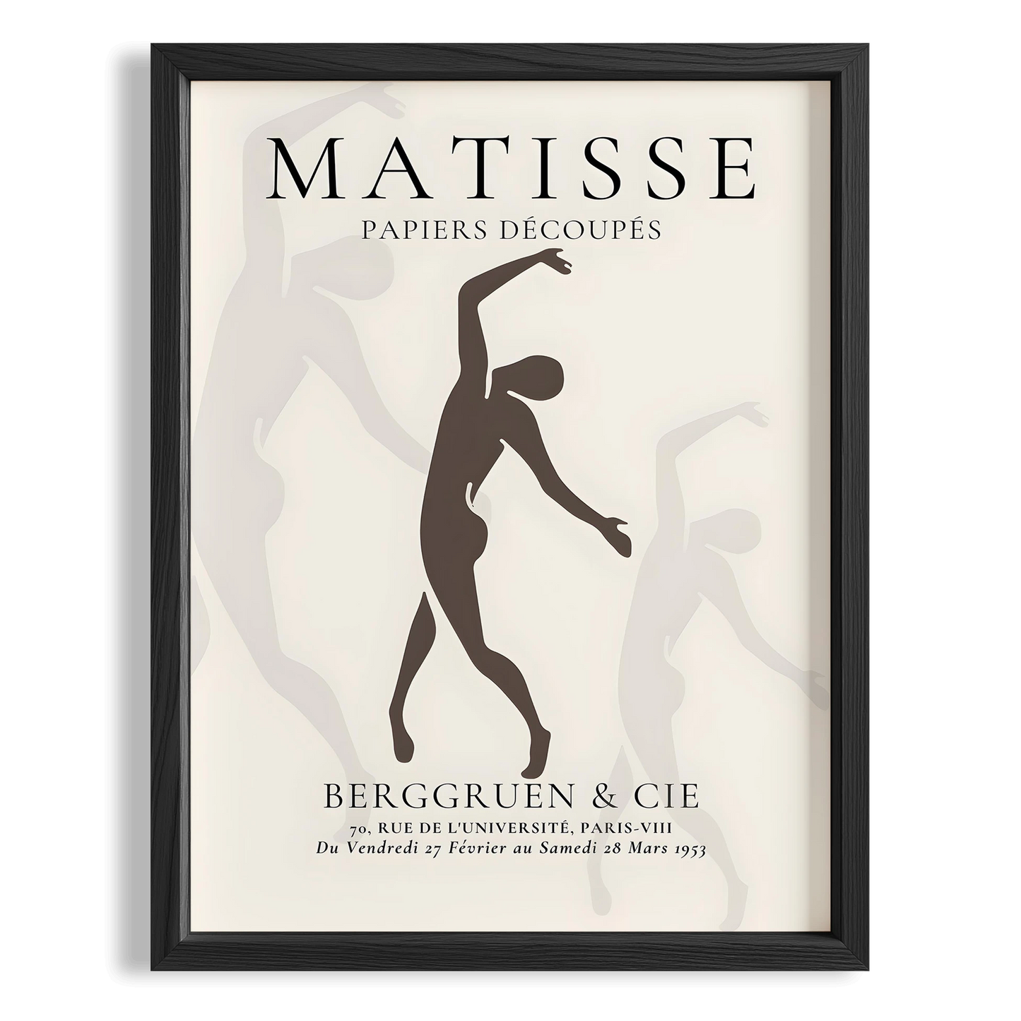 Matisse Kağıt Kesimleri Serisi Minimalist Kahve Tonları Figüratif I Duvar Tablosu