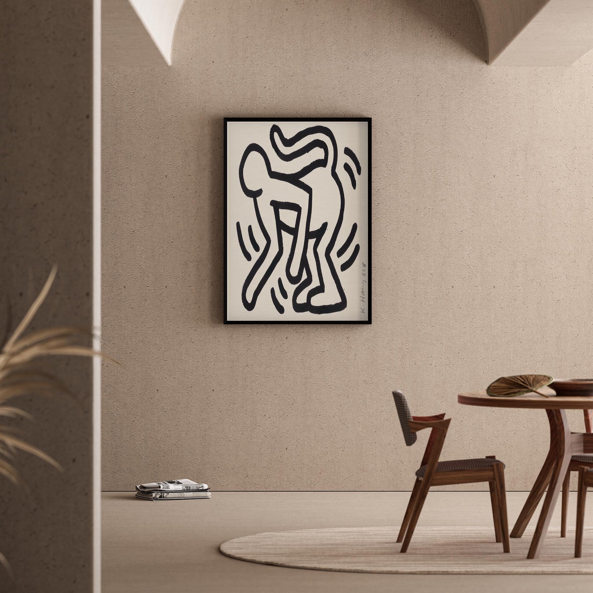 Dans Eden Çift - Keith Haring Ahşap Duvar Tablosu