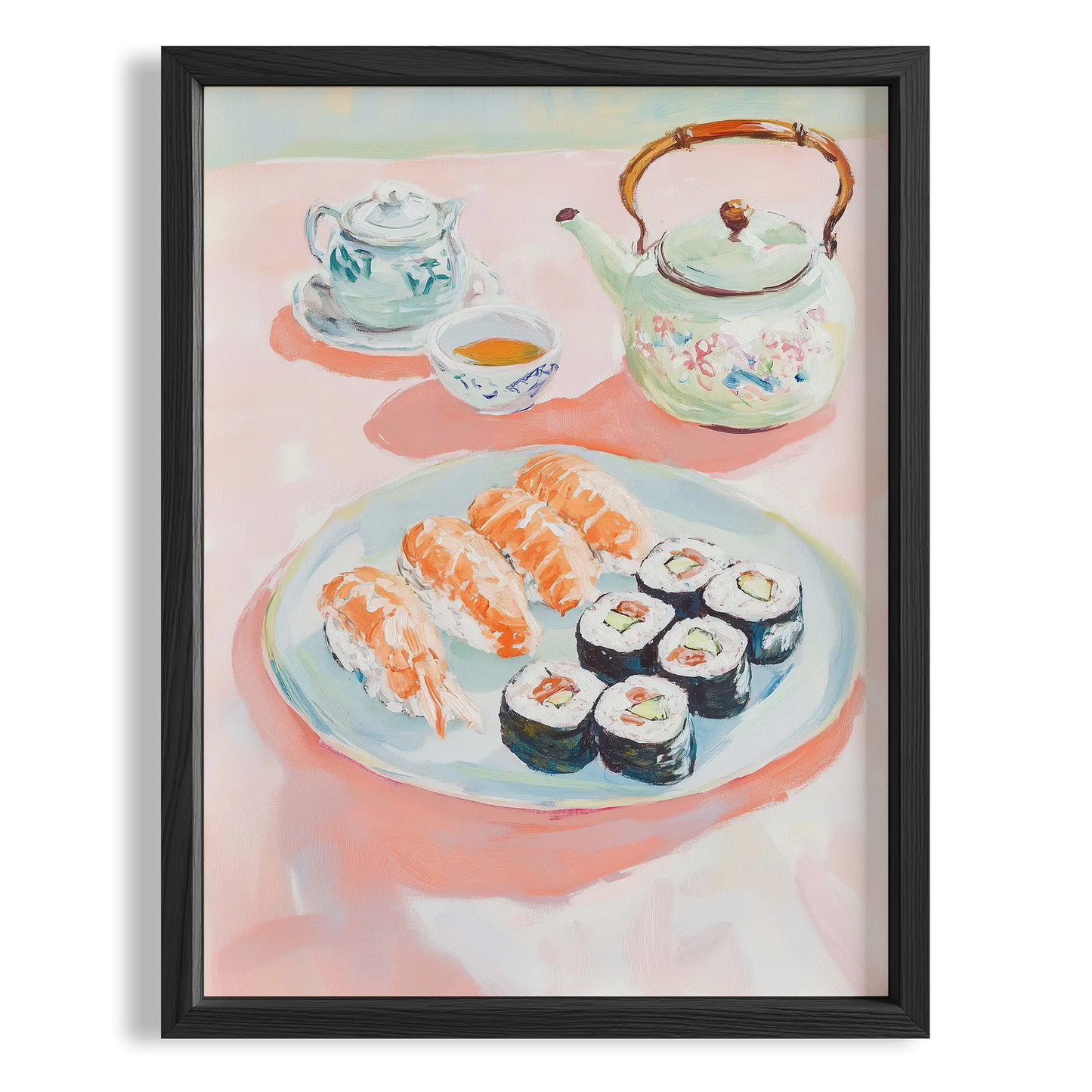 Sushi Sofrası ve Çay Seremonisi Japon Tarzı Mutfak Duvar Tablosu