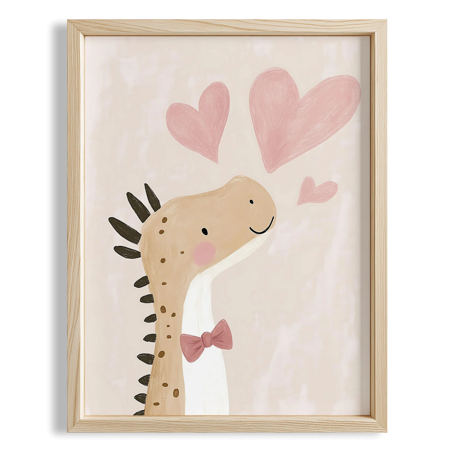 Dinozor Sevgisi Dino Aşk 1 Bohem Kız Çocuk Odası Ahşap Tablo
