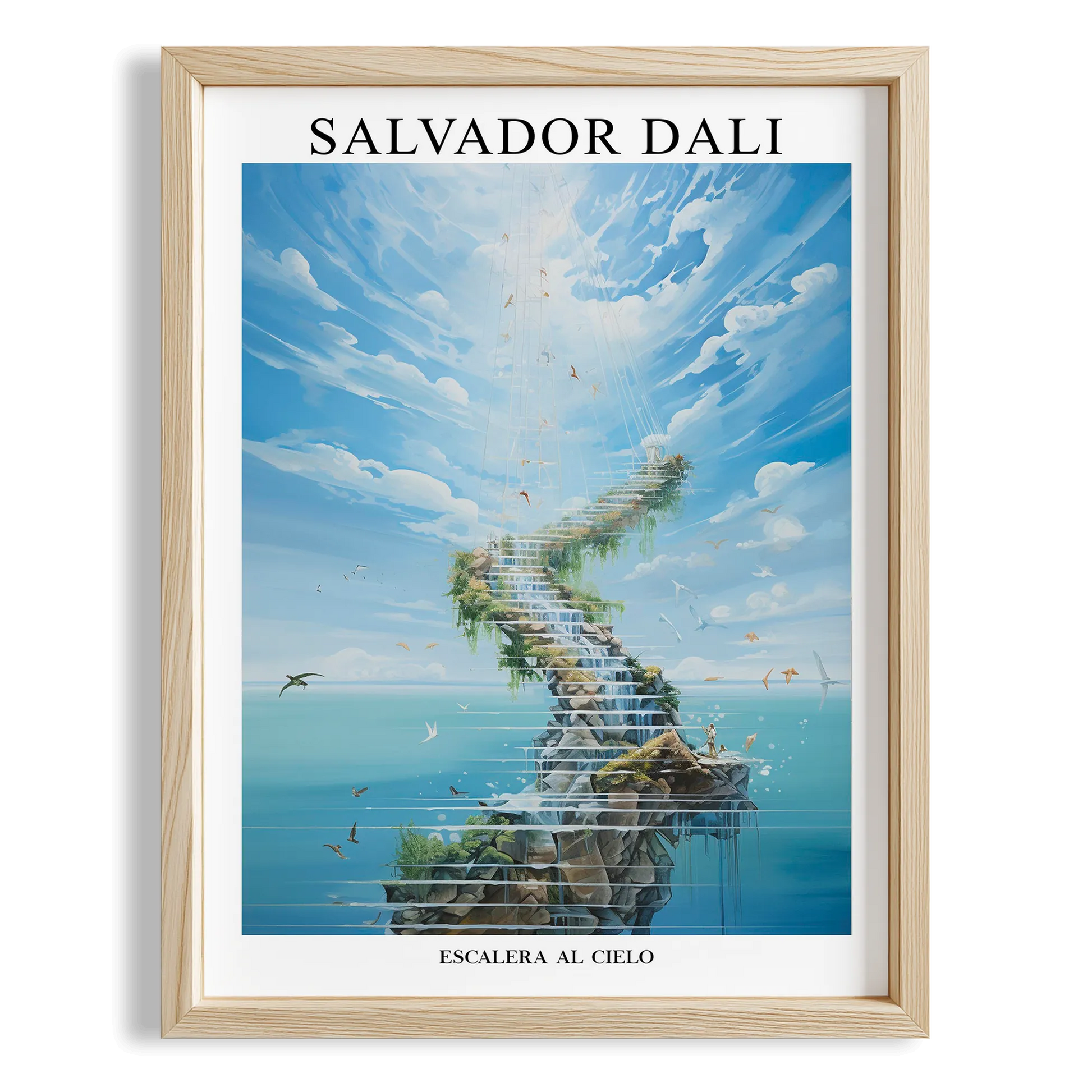 Göğe Yükselen Ada - Salvador Dali Ahşap Duvar Tablosu