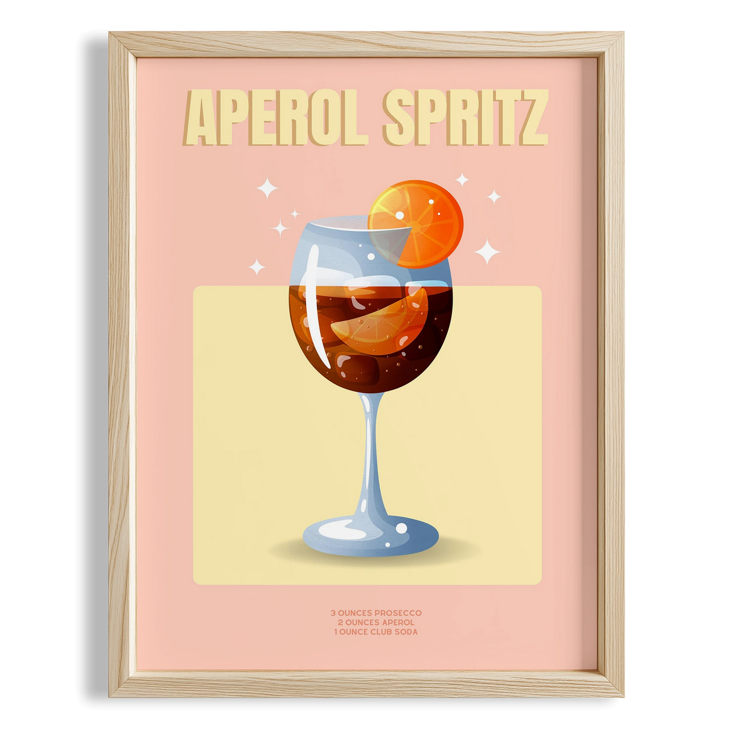 Aperol Spritz Kokteyli İllüstrasyon Mutfak Duvar Tablosu