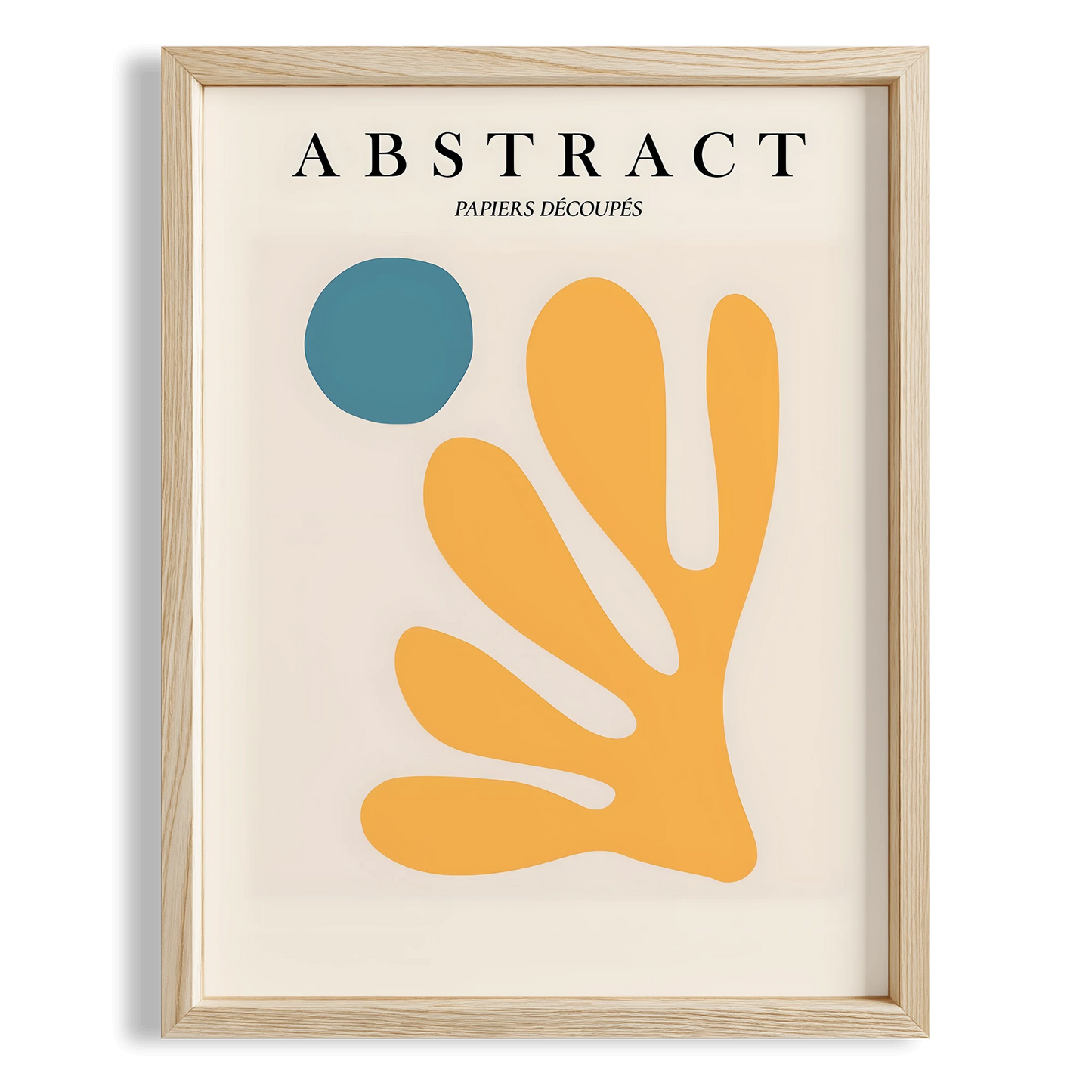 Matisse Kağıt Kesimleri Abstract Serisi Sarı Yaprak I Duvar Tablosu