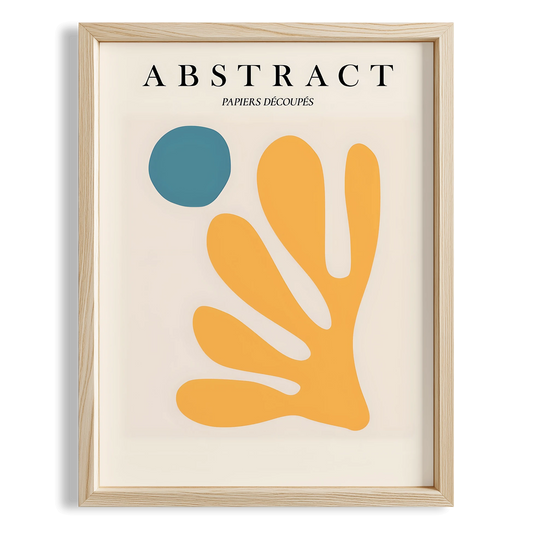Matisse Kağıt Kesimleri Abstract Serisi Sarı Yaprak I Duvar Tablosu