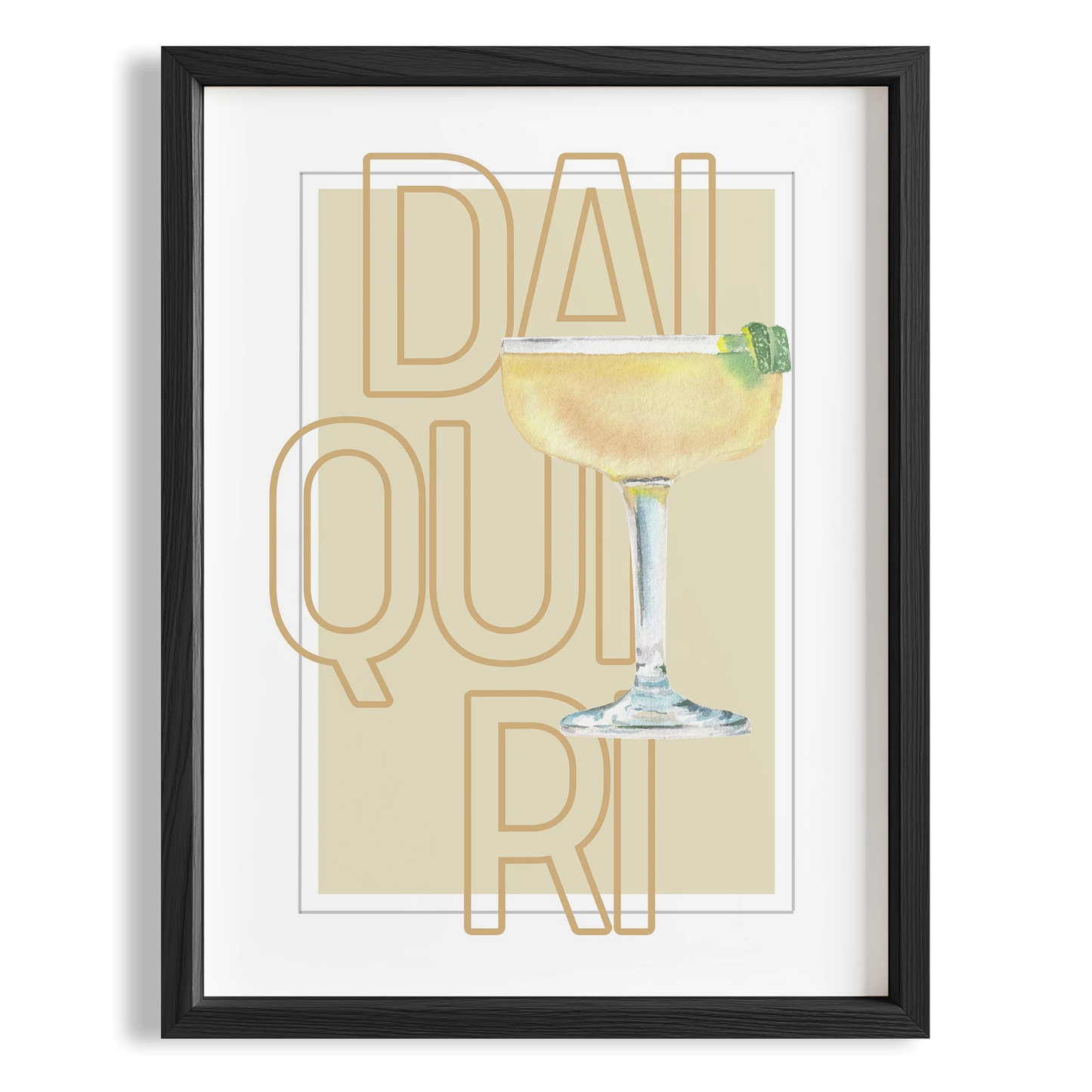 Daiquiri Tipografik Kokteyl Mutfak Duvar Tablosu