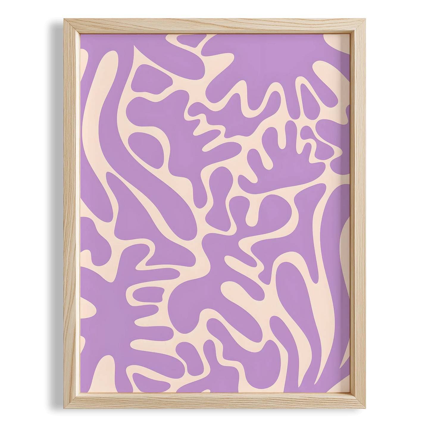 Matisse Kağıt Kesimleri Abstract Serisi Lila Bej Dallar I Duvar Tablosu