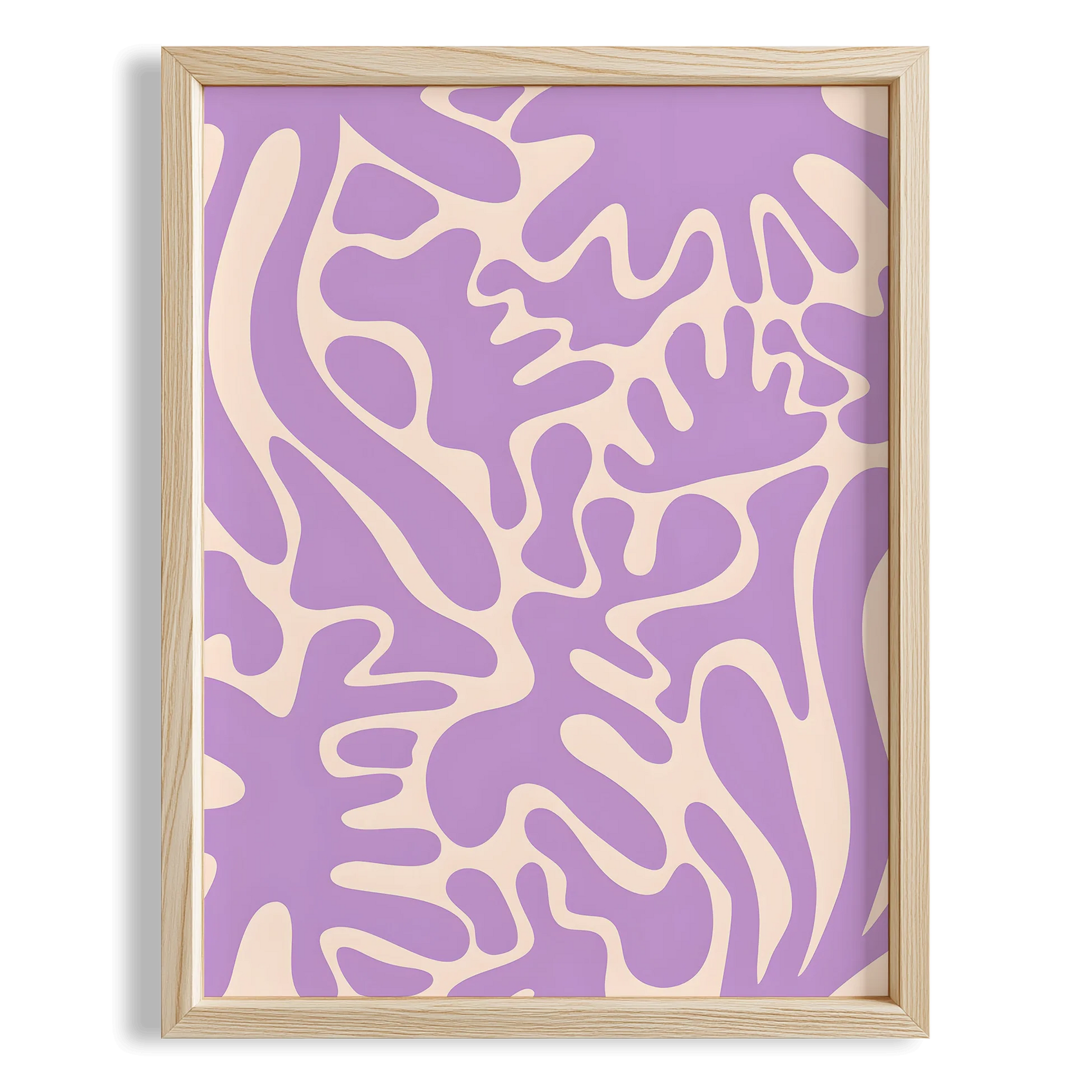 Matisse Kağıt Kesimleri Abstract Serisi Lila Bej Dallar I Duvar Tablosu
