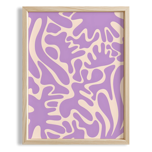 Matisse Kağıt Kesimleri Abstract Serisi Lila Bej Dallar I Duvar Tablosu