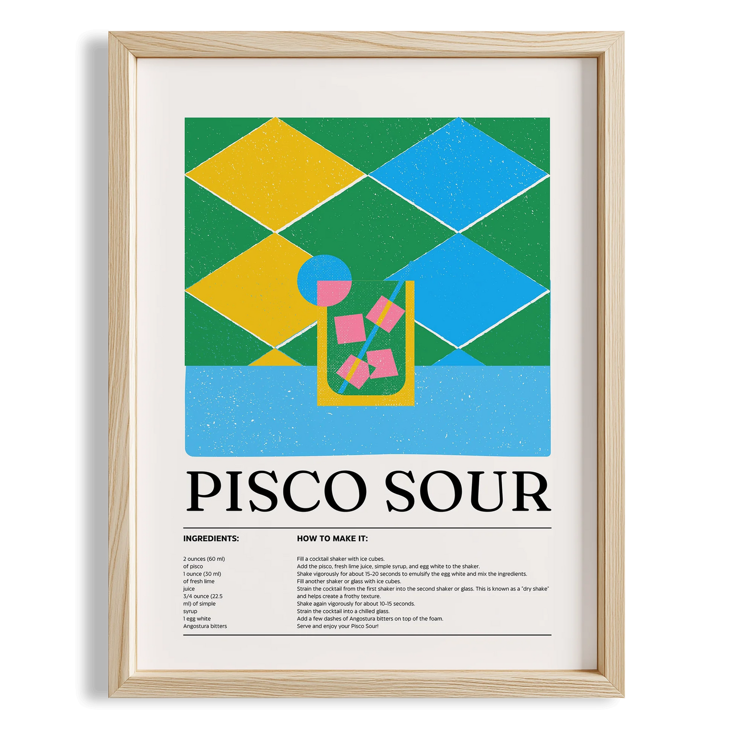Pisco Sour Kokteyl Tarifi Mutfak Duvar Tablosu