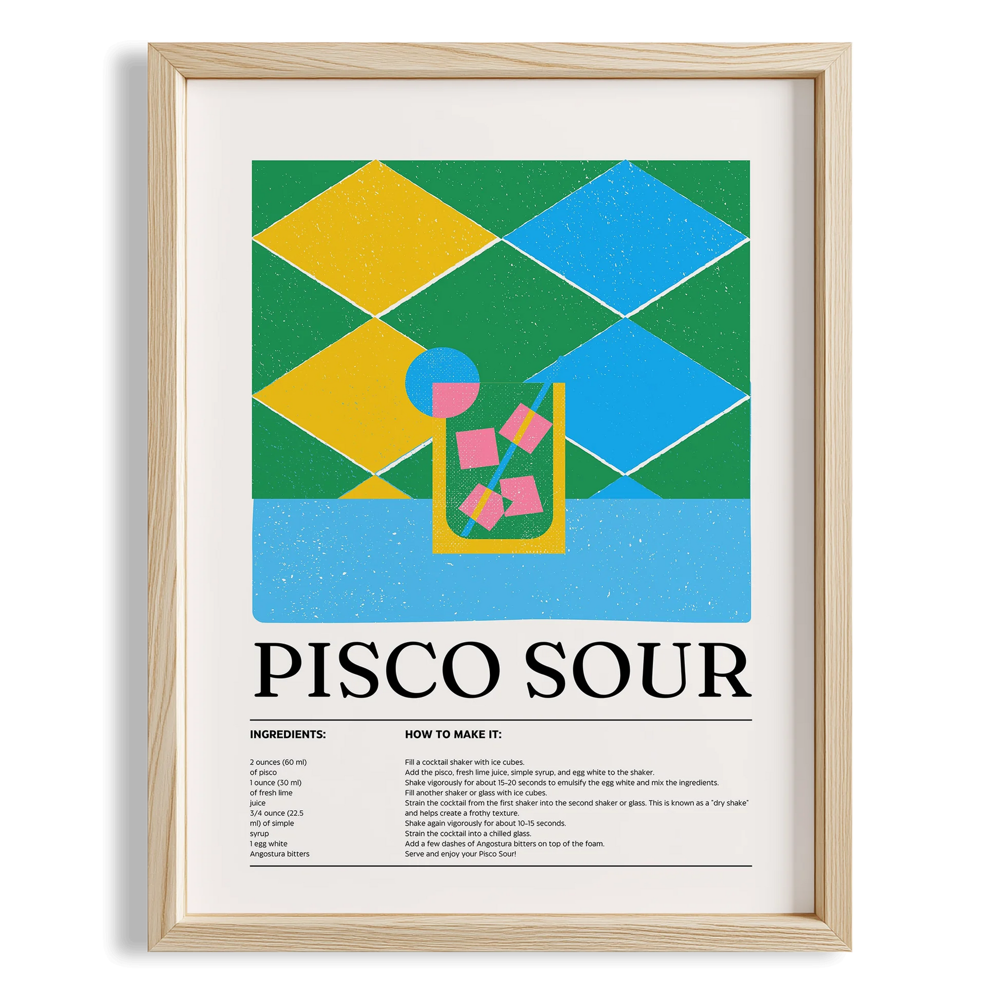 Pisco Sour Kokteyl Tarifi Mutfak Duvar Tablosu