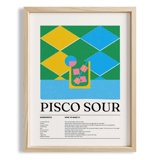 Pisco Sour Kokteyl Tarifi Mutfak Duvar Tablosu