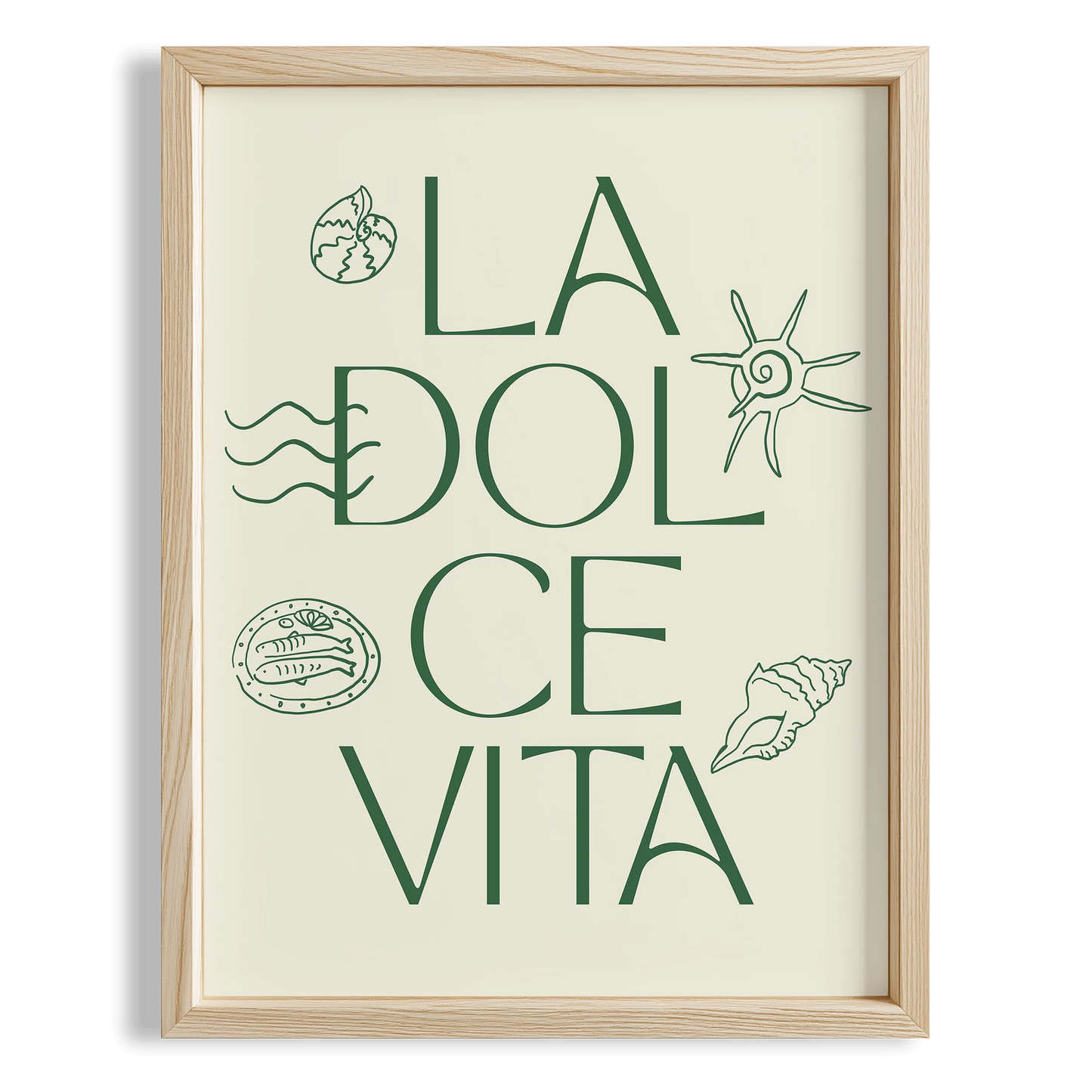 La Dolce Vita İtalyanca Tipografi Mutfak Duvar Tablosu III