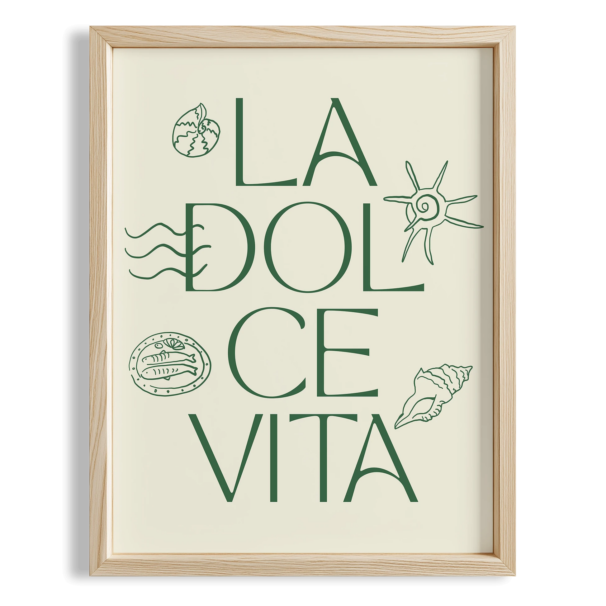 La Dolce Vita İtalyanca Tipografi Mutfak Duvar Tablosu III
