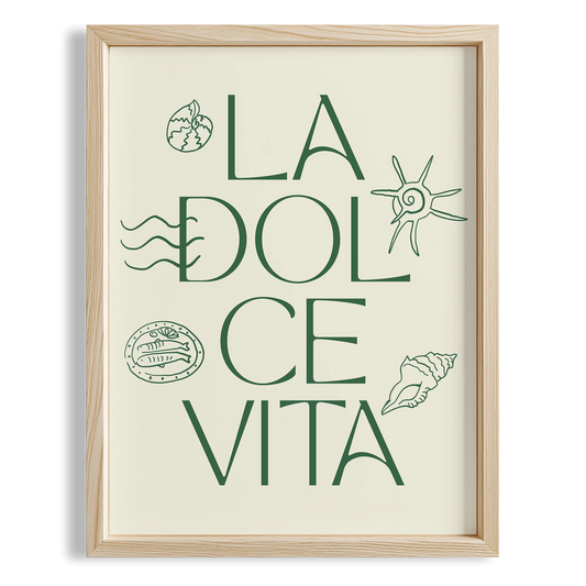 La Dolce Vita İtalyanca Tipografi Mutfak Duvar Tablosu III