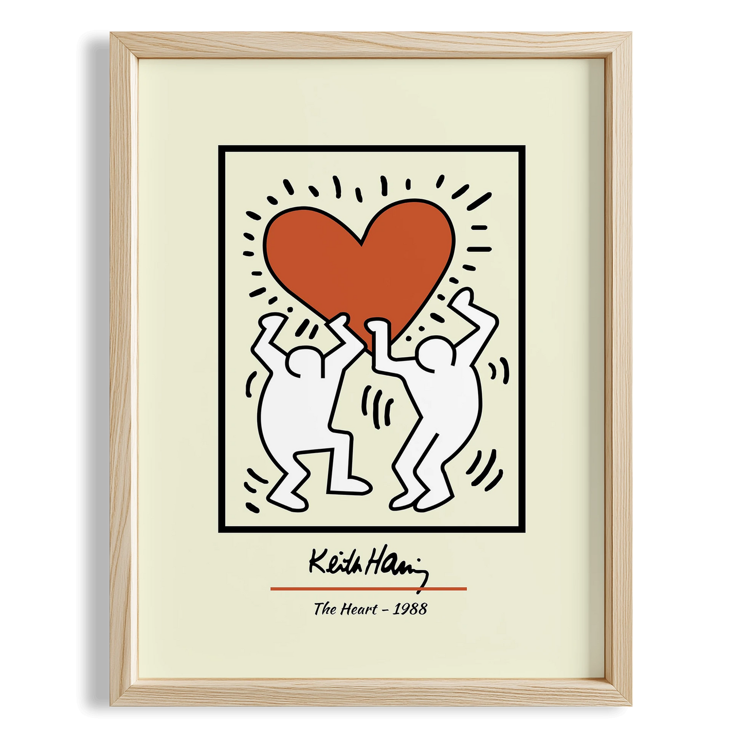Kalpli Figürler - Keith Haring Ahşap Duvar Tablosu
