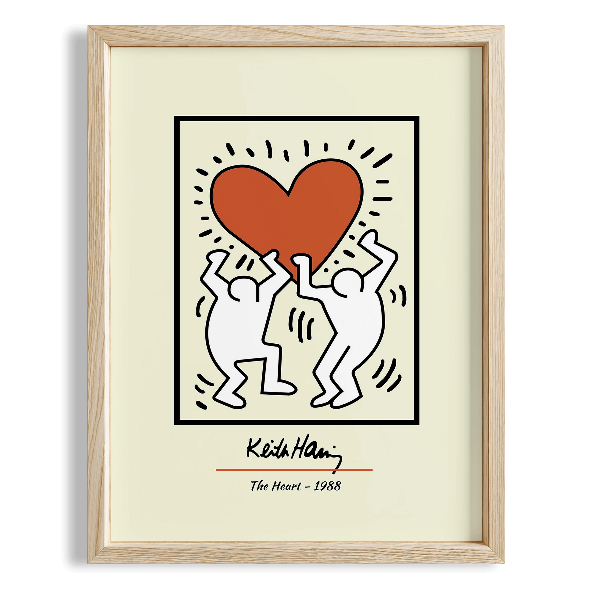 Kalpli Figürler - Keith Haring Ahşap Duvar Tablosu
