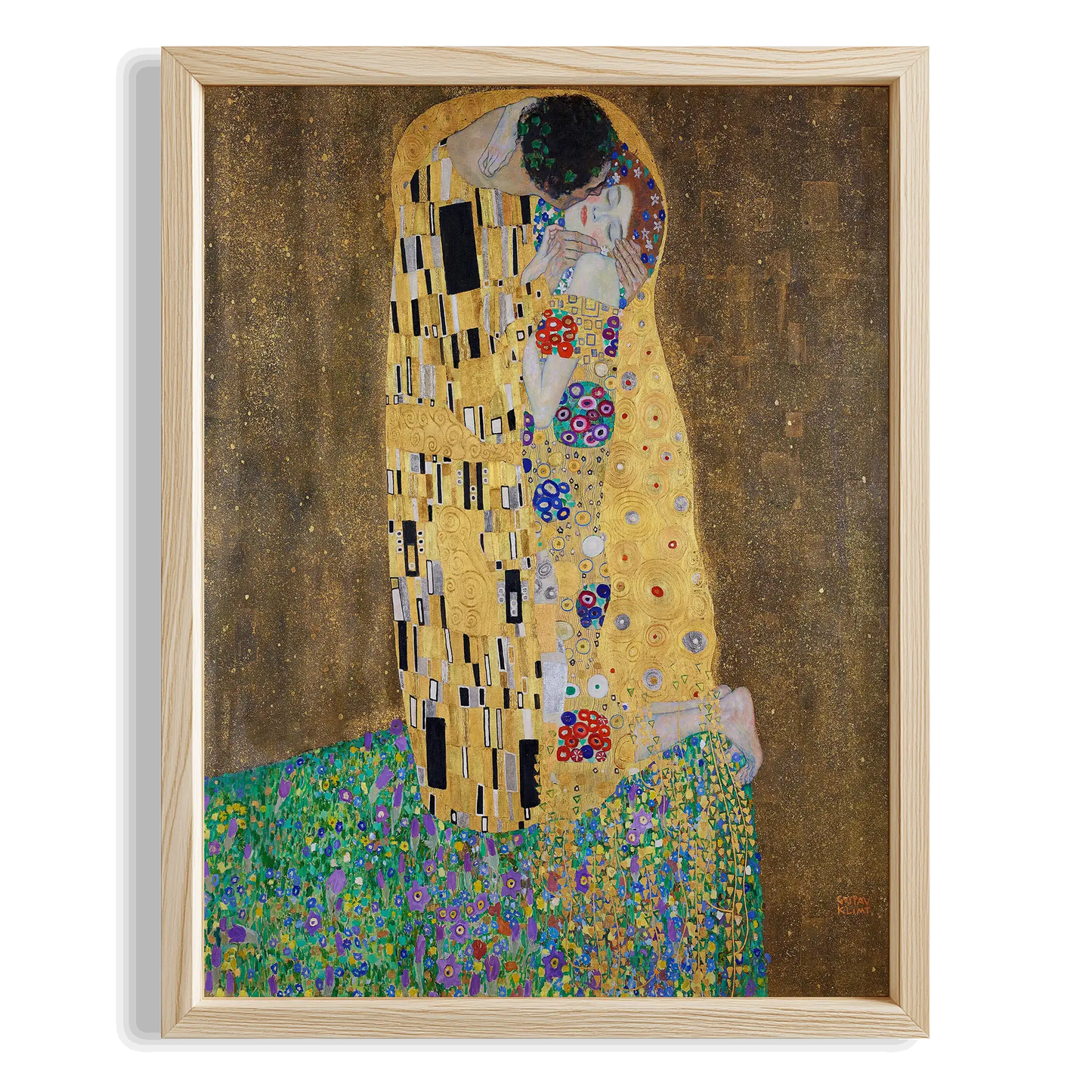 Öpücük (Detay) - Gustav Klimt Ahşap Duvar Tablosu