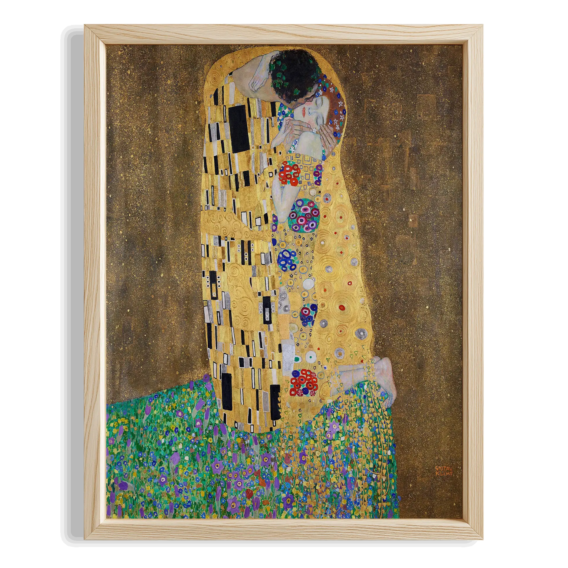 Öpücük (Detay) - Gustav Klimt Ahşap Duvar Tablosu