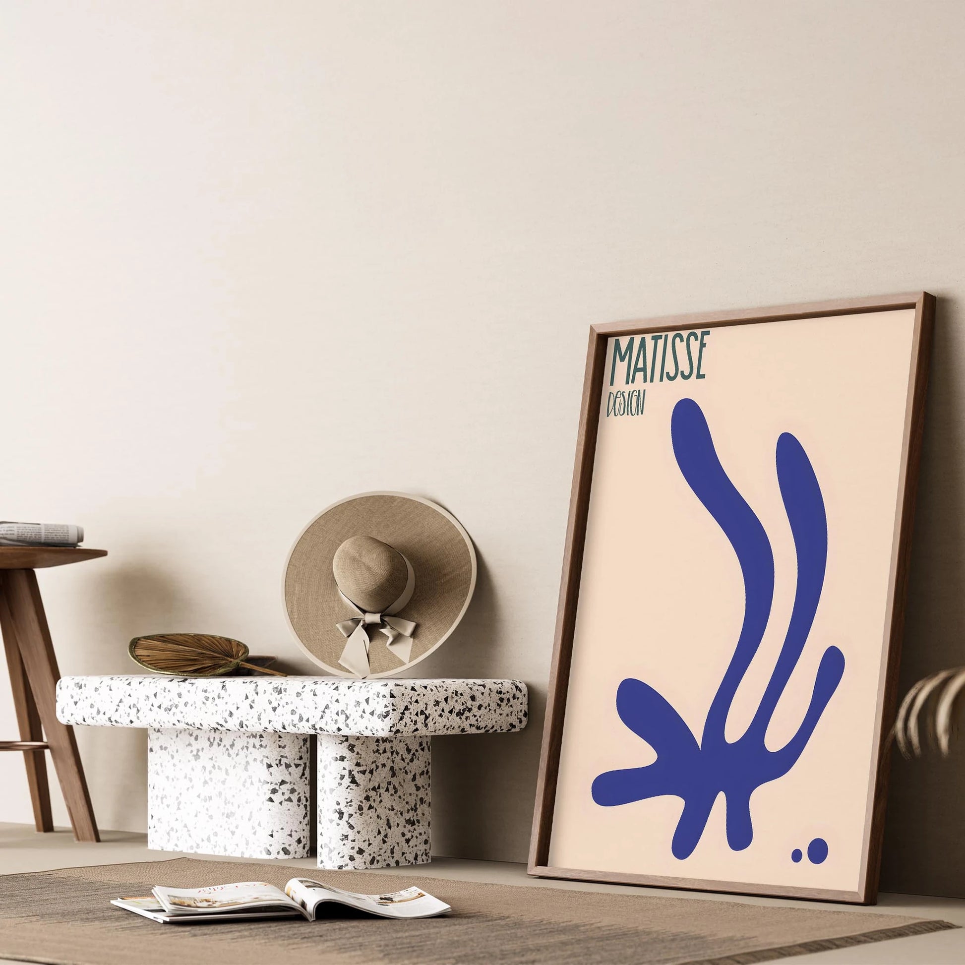 Matisse Kağıt Kesimleri Abstract Serisi Kobalt Mavisi Dallar I Duvar Tablosu