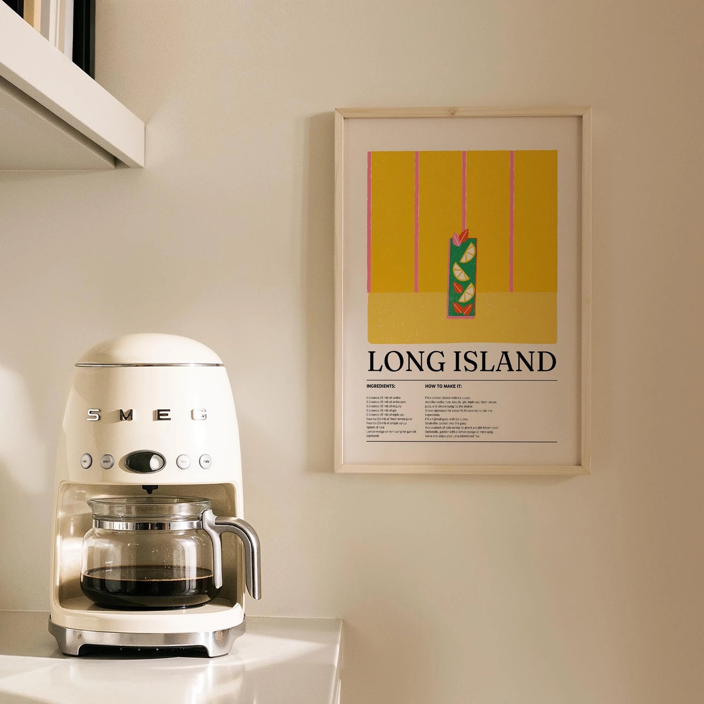 Long Island Kokteyl Tarifi Mutfak Duvar Tablosu