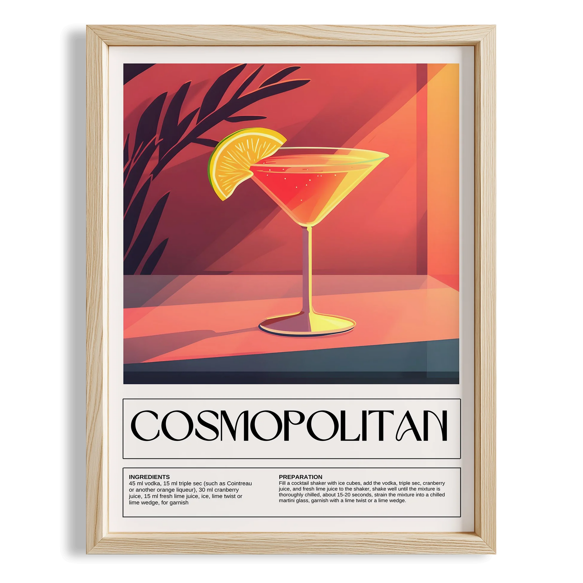 Cosmopolitan Kokteyl Tarifi Mutfak Duvar Tablosu