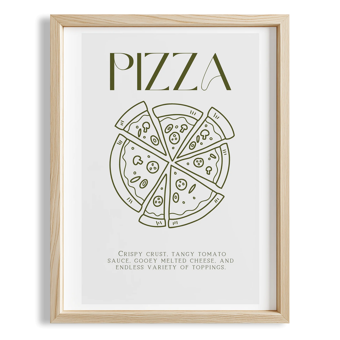 Pizza Çizim Akdeniz İtalya Koleksiyonu Mutfak Duvar Tablosu II