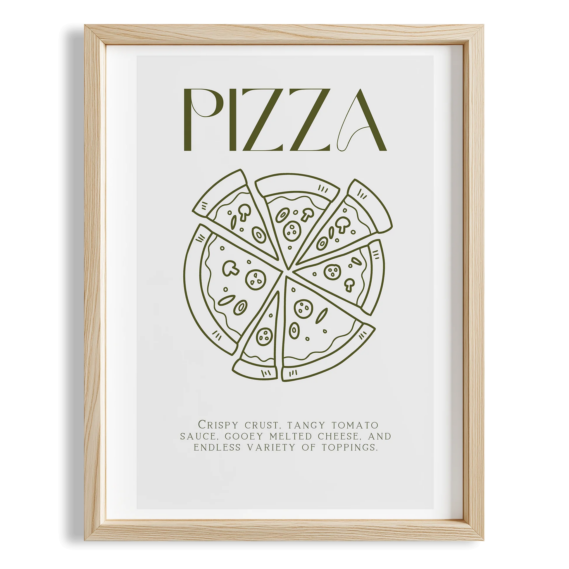 Pizza Çizim Akdeniz İtalya Koleksiyonu Mutfak Duvar Tablosu II