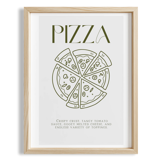 Pizza Çizim Akdeniz İtalya Koleksiyonu Mutfak Duvar Tablosu II
