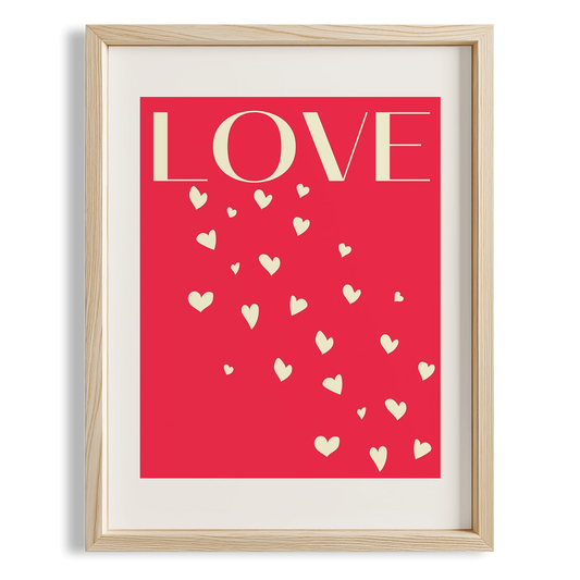 Love Pembe Tipografi Mutfak Duvar Tablosu