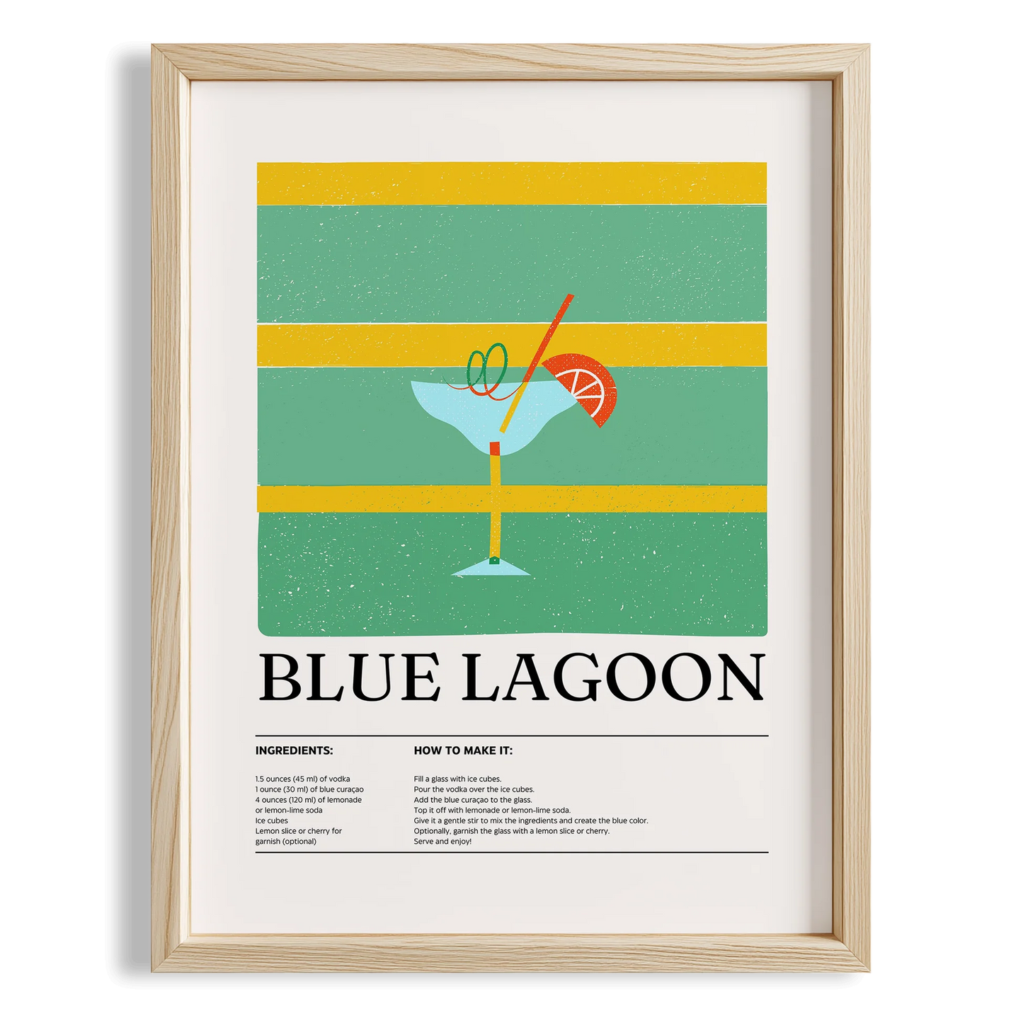 Blue Lagoon Kokteyl Tarifi Mutfak Duvar Tablosu