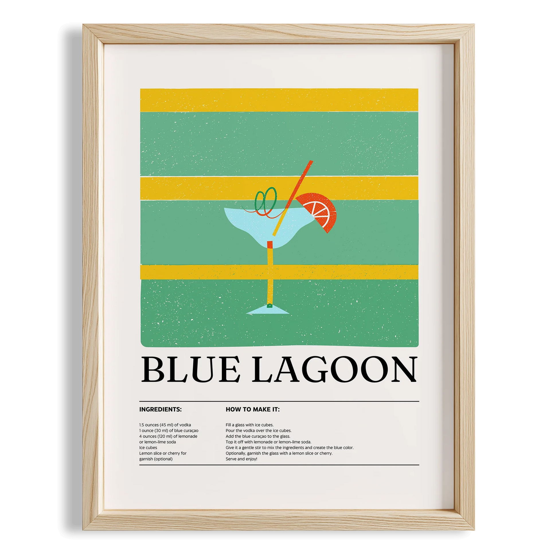 Blue Lagoon Kokteyl Tarifi Mutfak Duvar Tablosu