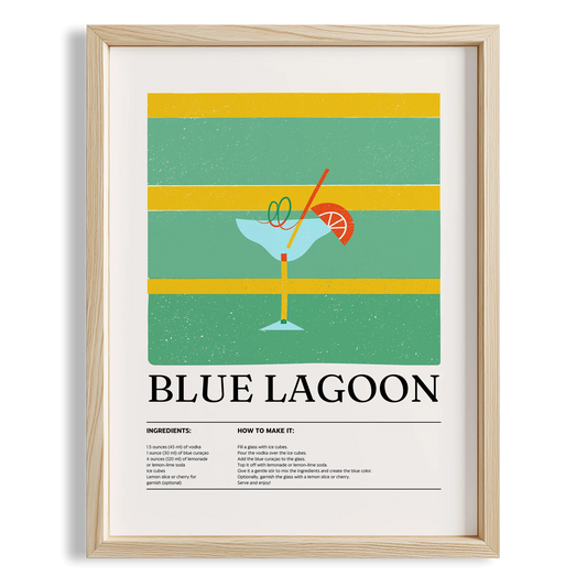 Blue Lagoon Kokteyl Tarifi Mutfak Duvar Tablosu