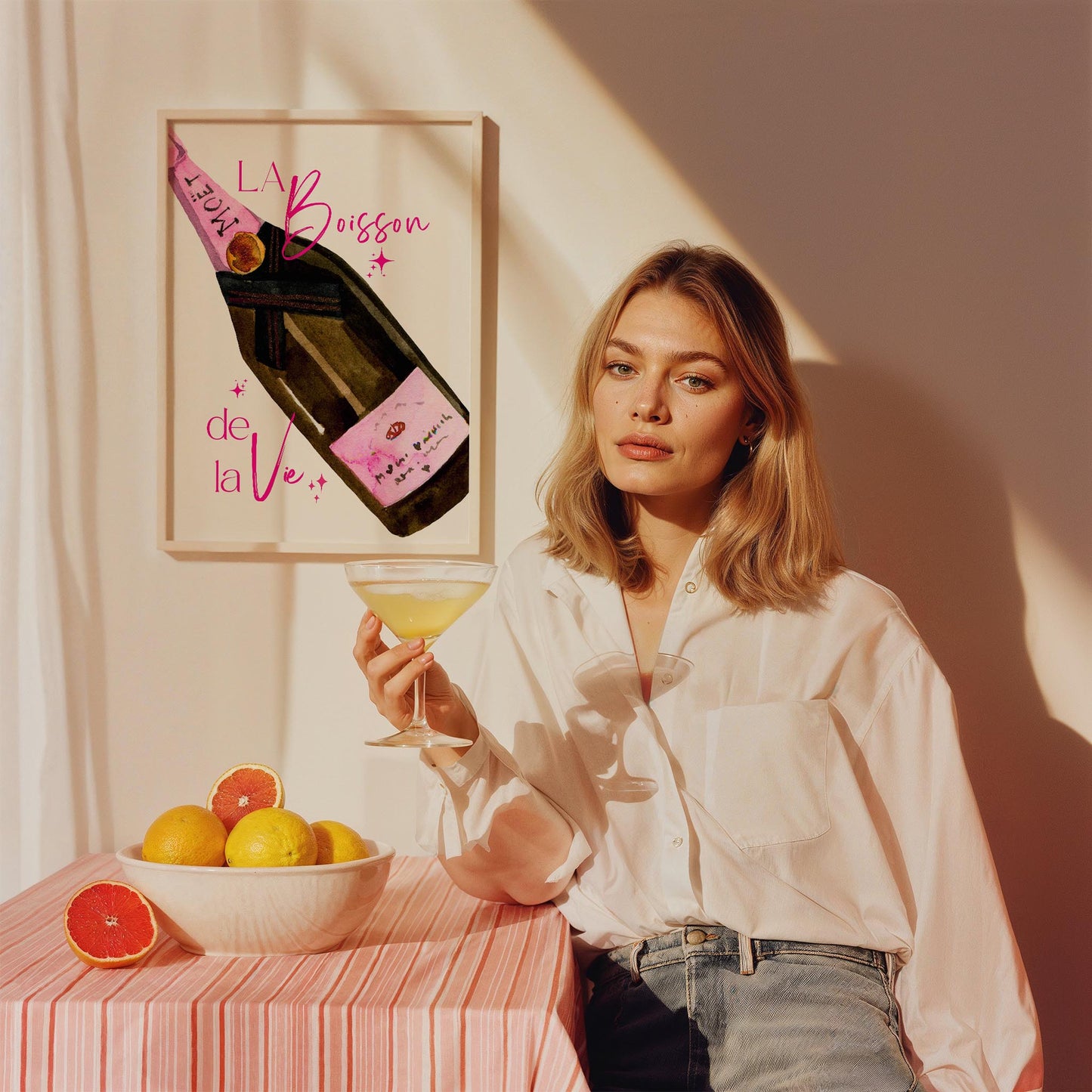 La Boisson de la Vie Şampanya Mutfak Duvar Tablosu