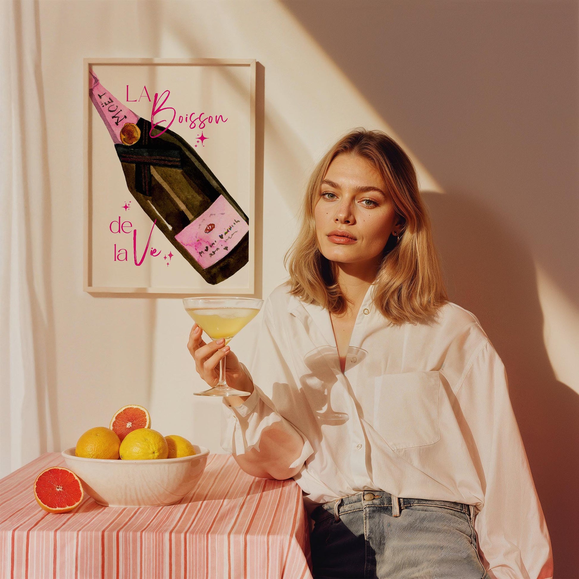 La Boisson de la Vie Şampanya Mutfak Duvar Tablosu