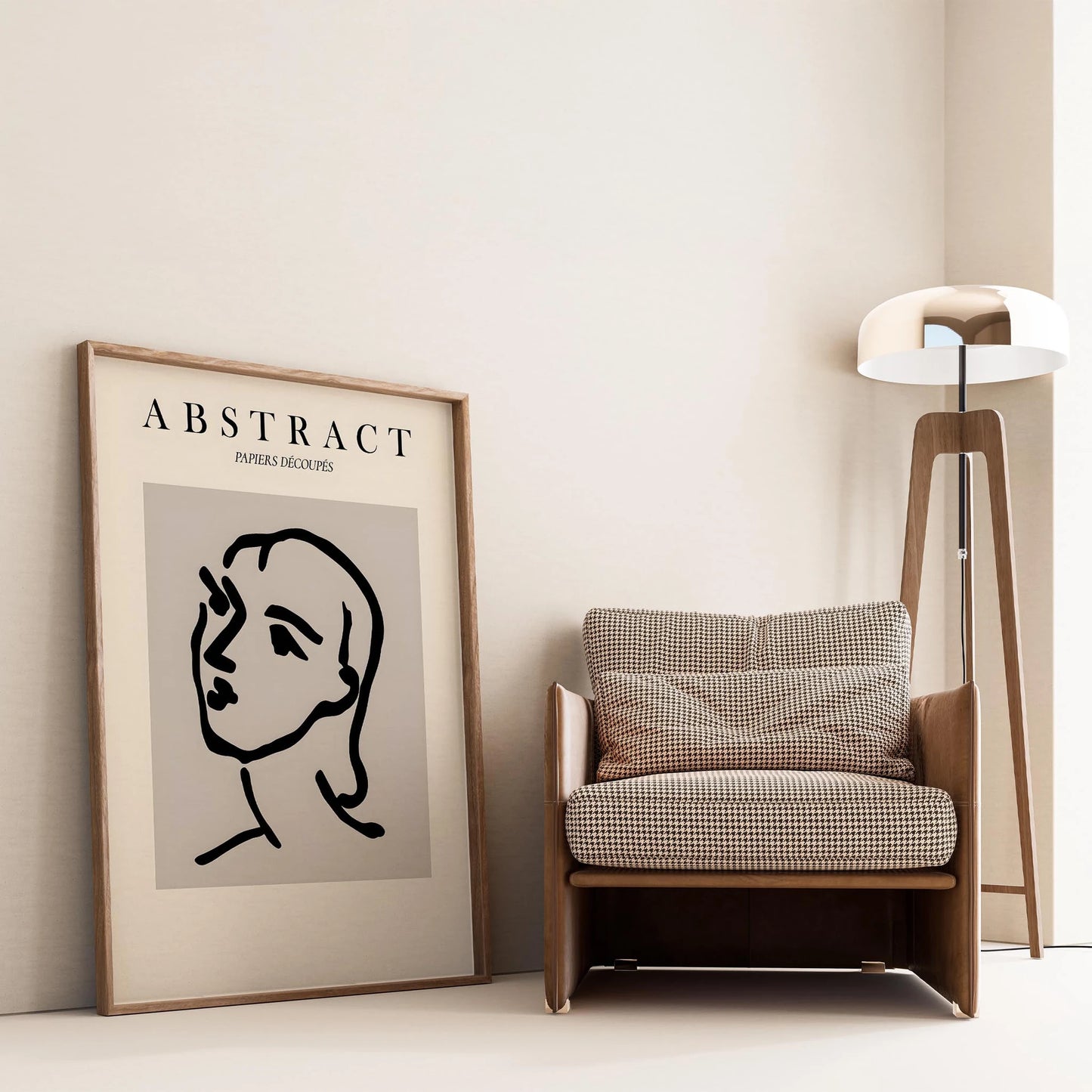 Matisse Kağıt Kesimleri Minimalist Çizgi Sanatı Estetik Kadın Portresi IV Duvar Tablosu