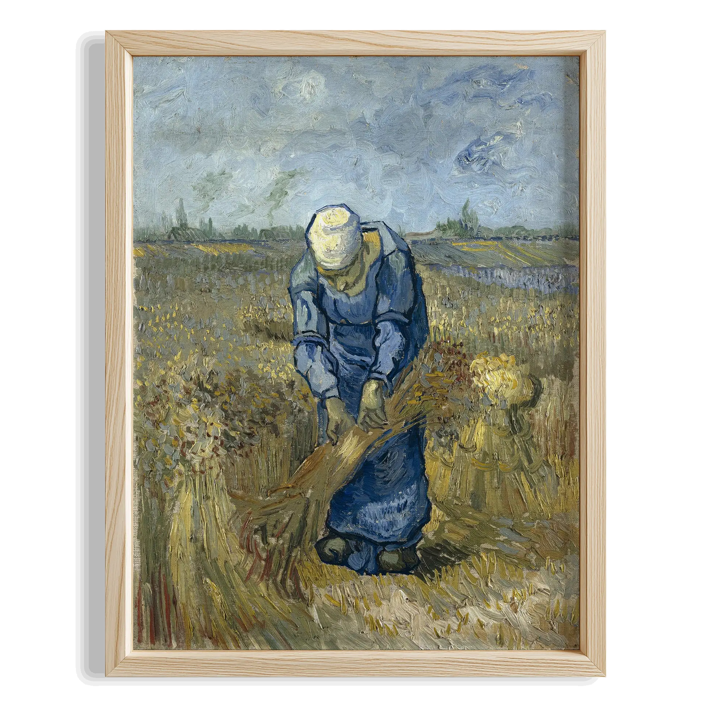 Tarlada Çalışan Kadın - Vincent Van Gogh Ahşap Duvar Tablosu