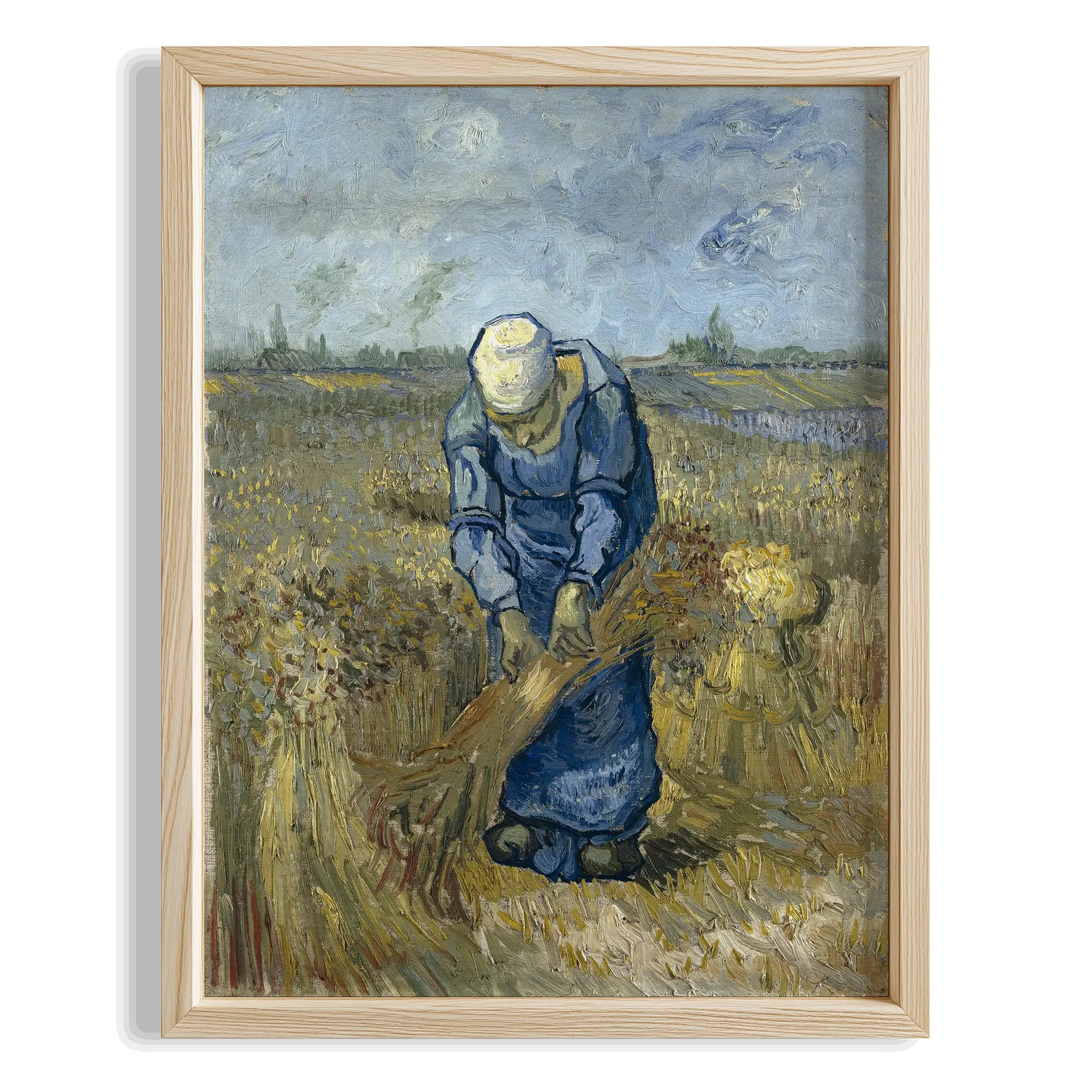 Tarlada Çalışan Kadın - Vincent Van Gogh Ahşap Duvar Tablosu