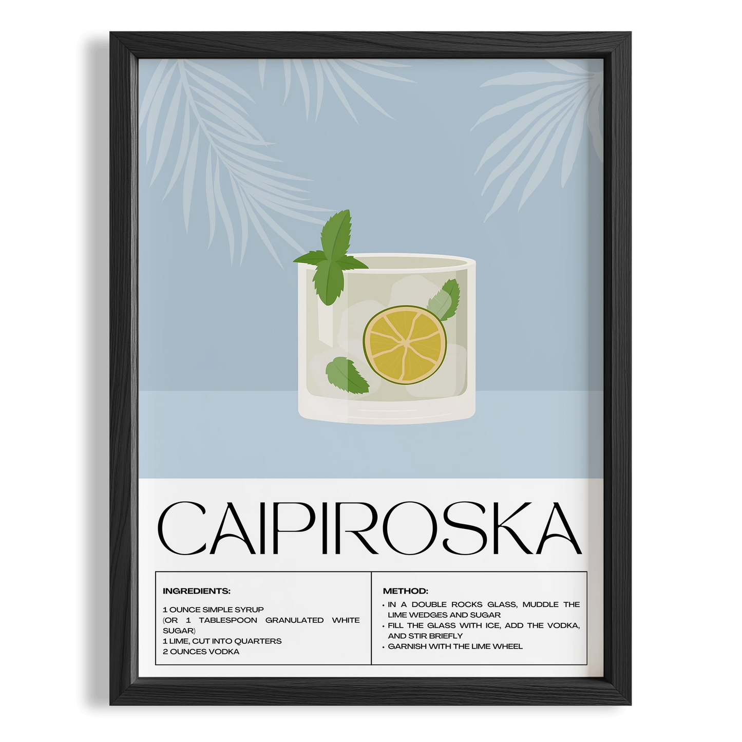 Caipiroska Kokteyl Tarifi Mutfak Duvar Tablosu