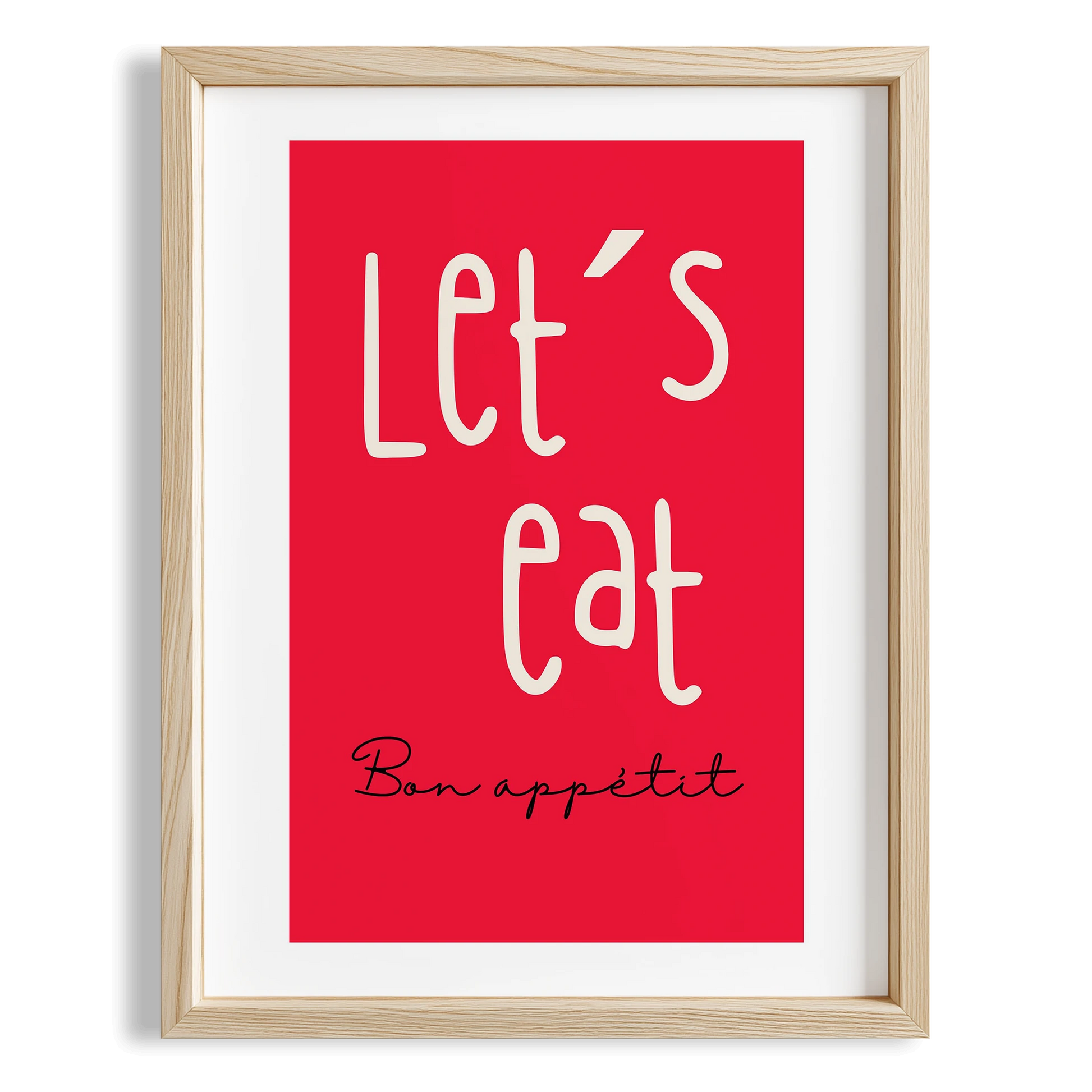 Let's Eat Bon Appétit Tipografi Mutfak Duvar Tablosu II