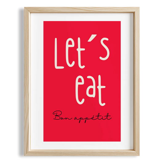 Let's Eat Bon Appétit Tipografi Mutfak Duvar Tablosu II