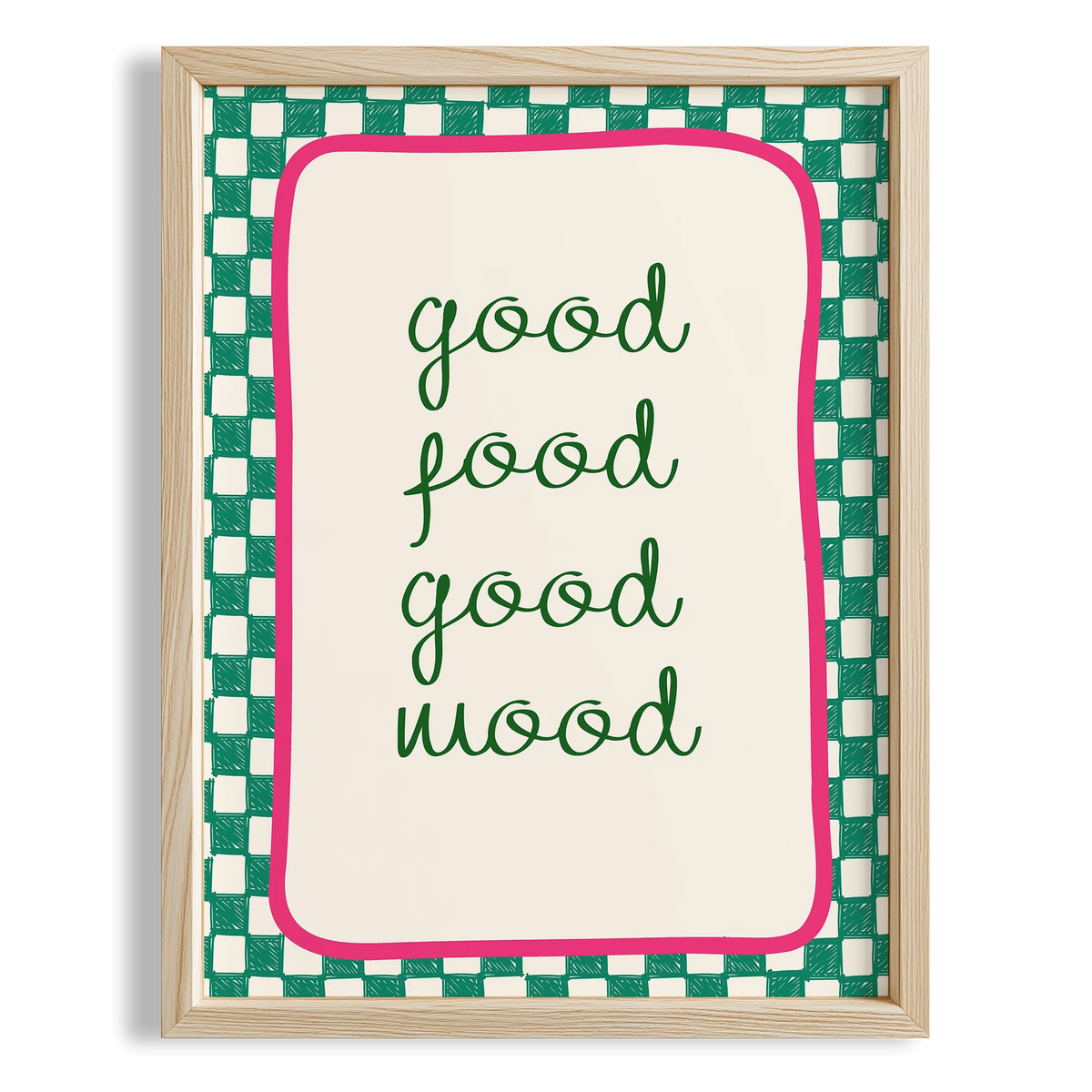 Good Food Good Mood Tipografi Mutfak Duvar Tablosu